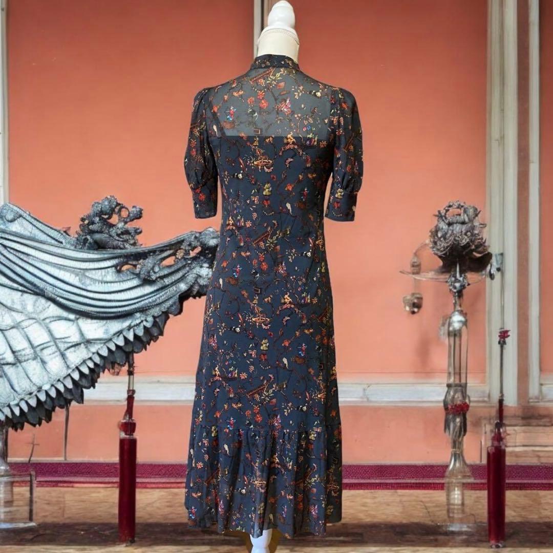 希少/ヴィヴィアンタム/ワンピース/マオカラー/パワーネット/パンダ/シノワズリ