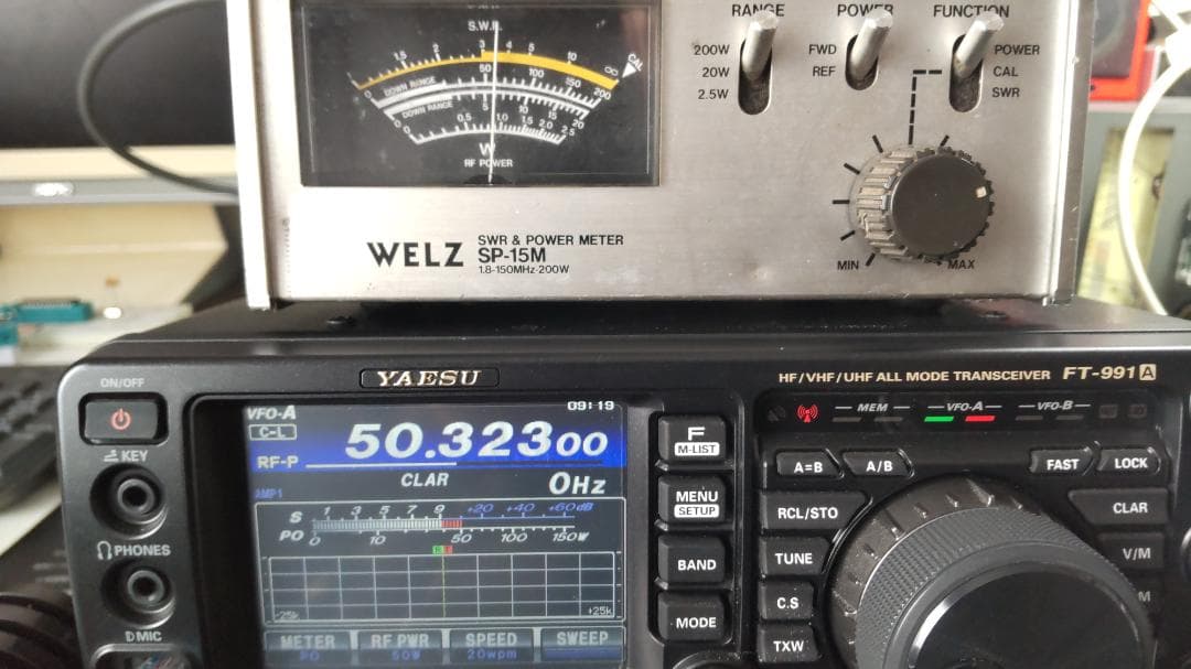 八重洲FT-991AM 50W 電源・STD マイク・SWR計　FT8ケーブル付