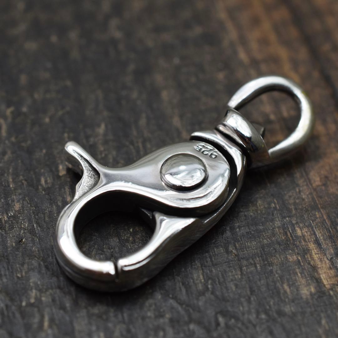 M size シルバー925 プレーン レバー　キーフック 回転カン