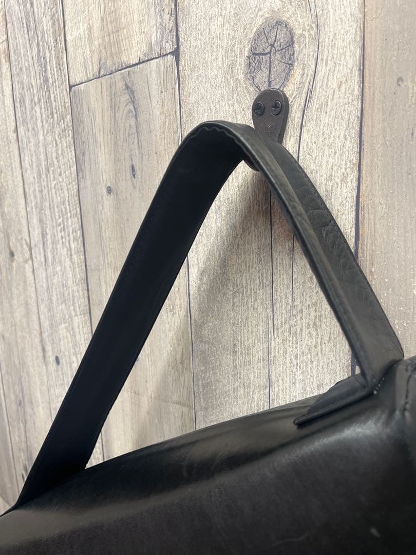 bajra バジュラ　ブラックレザー　ドラムバッグ