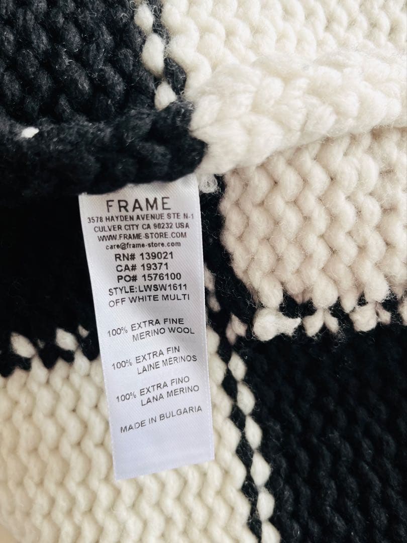 FRAME DENIM 定価6万 市松 チェック ニ　ット ベスト S