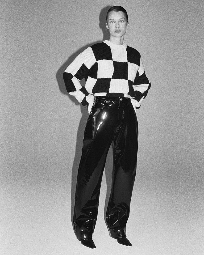 FRAME DENIM 定価6万 市松 チェック ニ　ット ベスト S