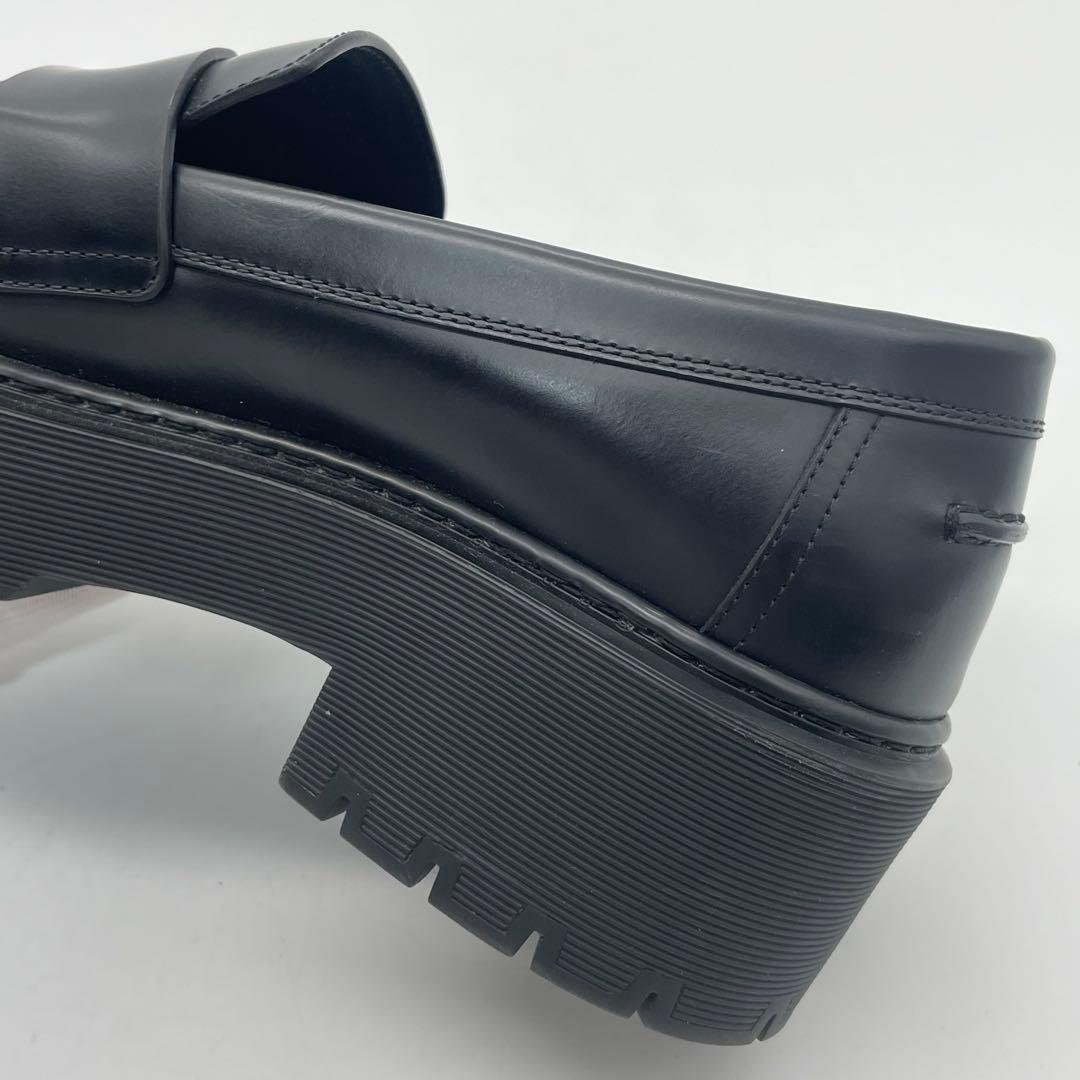 HERMES エルメス　ローファー　モカシン　ブラック　クロ　レザー