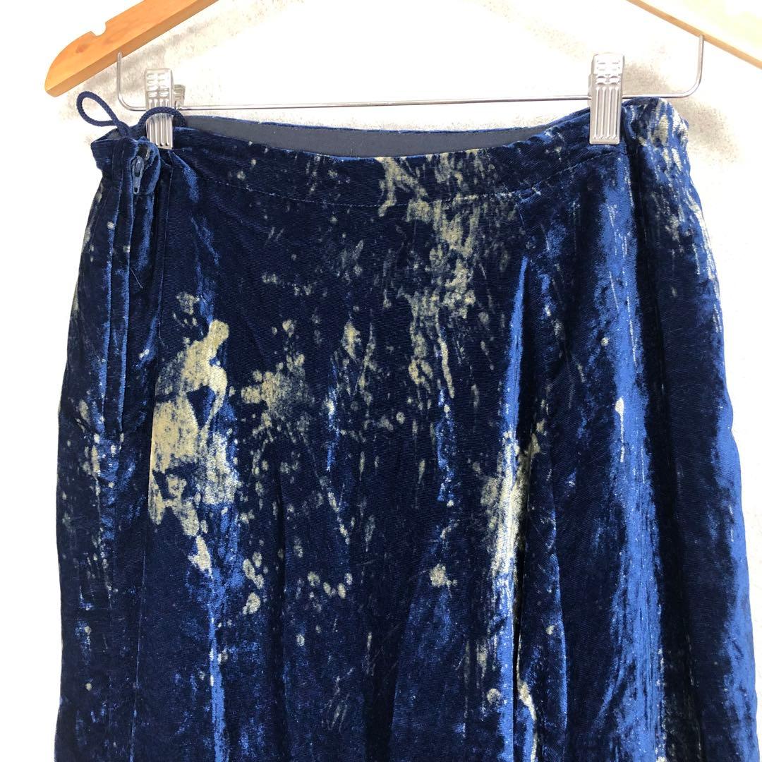 Y's ワイズ 2019SS ベロア サルエルワイドパンツ ネイビー