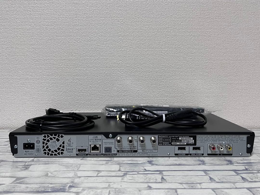 美品　2TB 2番組録画　ソニー　ブルーレイレコーダー　BDZ-EW2000