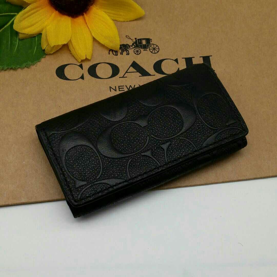 最新作 COACH キーケース 新品 ブラック レザー メンズ