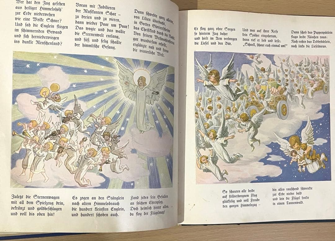 NO.400 希少 古書 アンティーク洋書 児童書 ドイツ絵本 クリスマス 天使