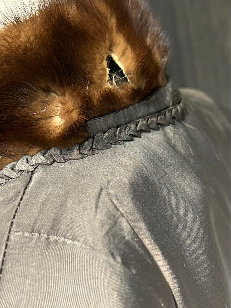 極美品ミンク毛皮ロングコート ブラウン 13