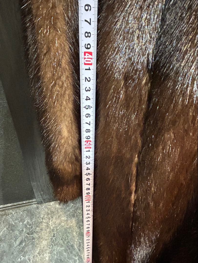 極美品ミンク毛皮ロングコート ブラウン 13