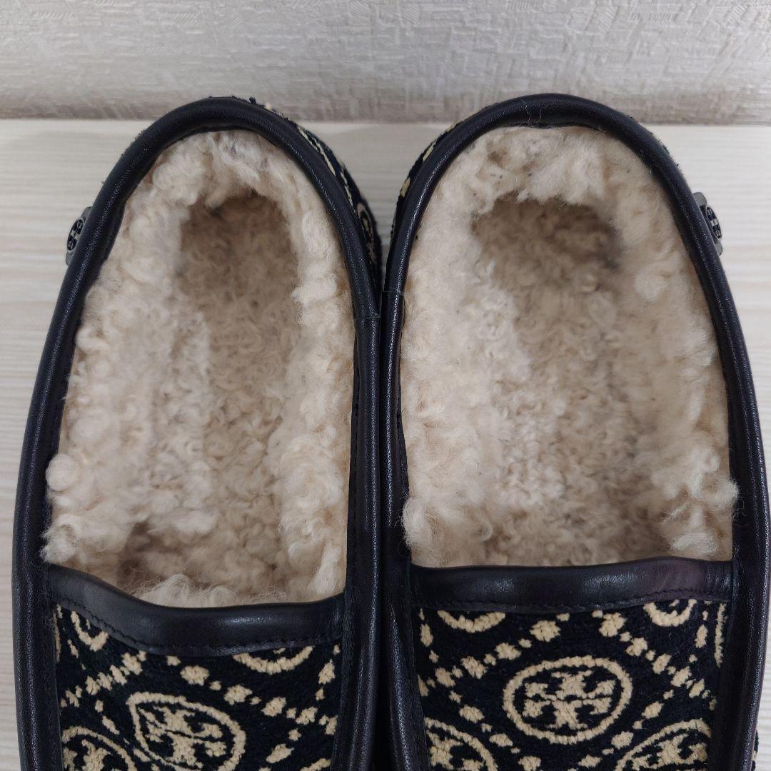 【レア商品】TORY BURCHトリーバーチ　ボアハーフレザーローファー