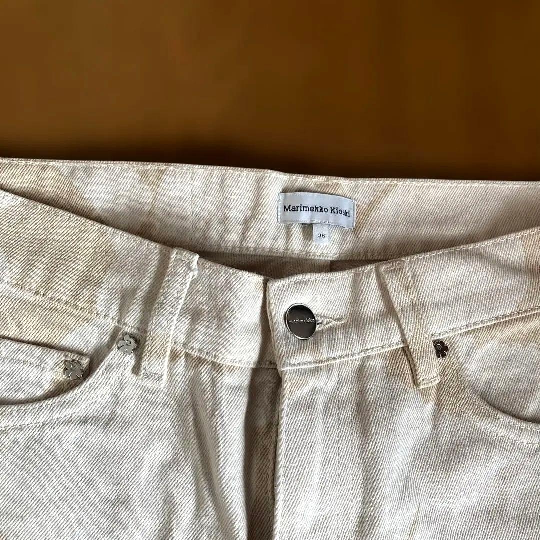 Marimekko 花柄デニムハーフパンツ Mサイズ