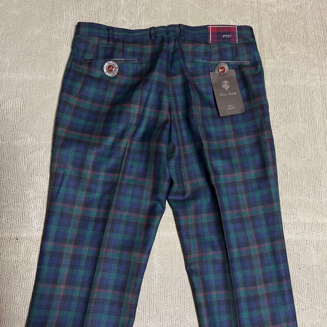 PT01 チェック柄 スラックス 50