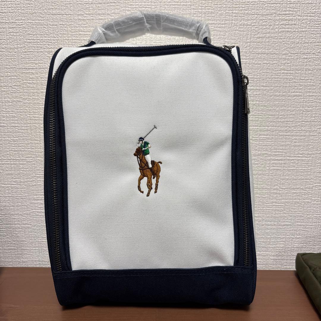 Polo Golf ゴルフシューズ入れホワイト/ネイビー