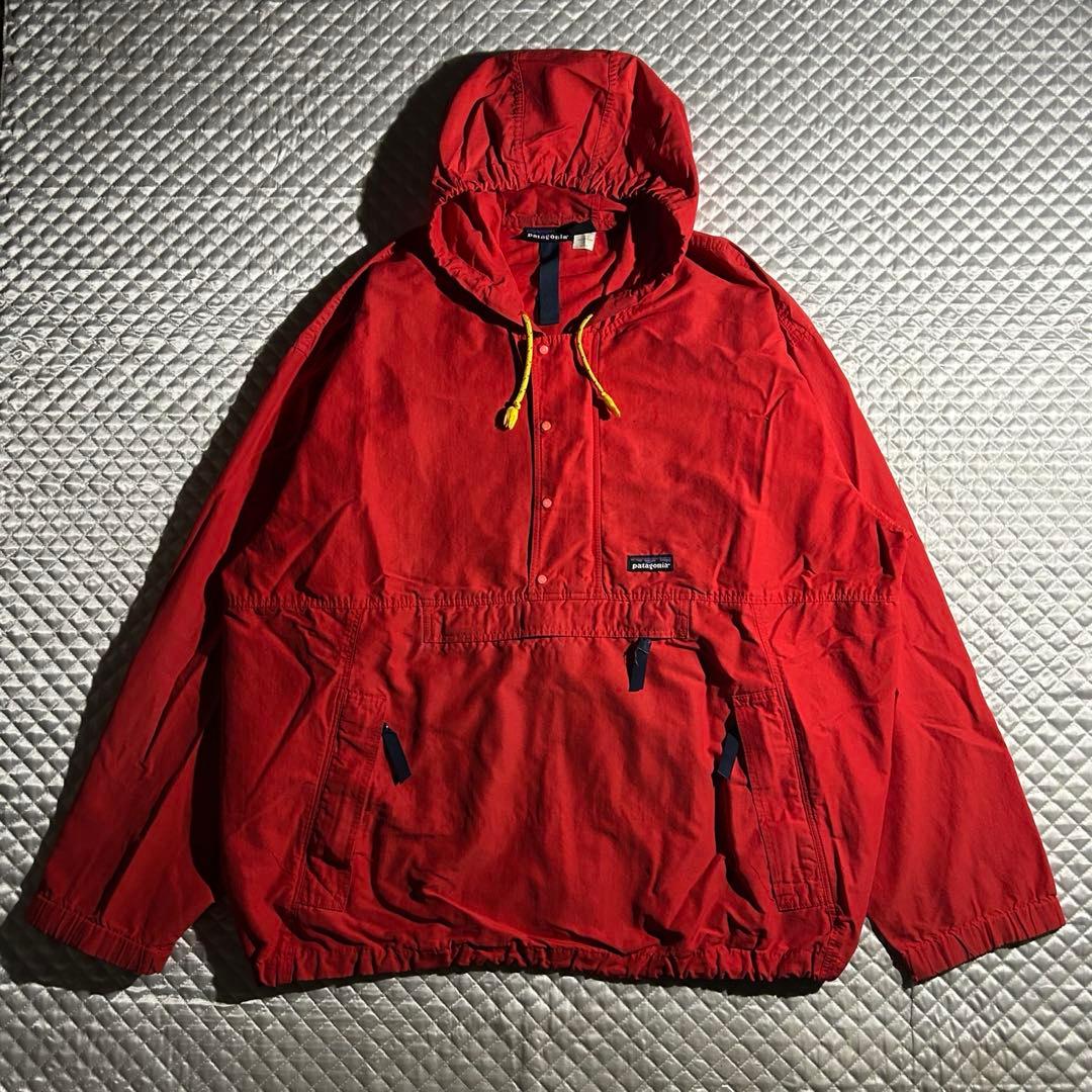 90s 雪なし patagonia バギーズプルオーバー アノラック 赤 USA