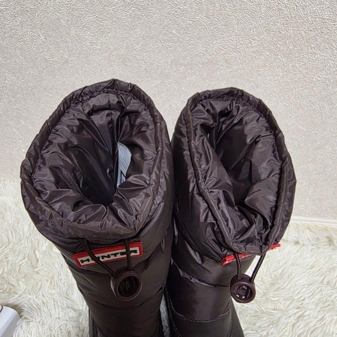 美品　HUNTER　☆UK5 スノーキルトブーツ 黒　ハンター 23.5 24