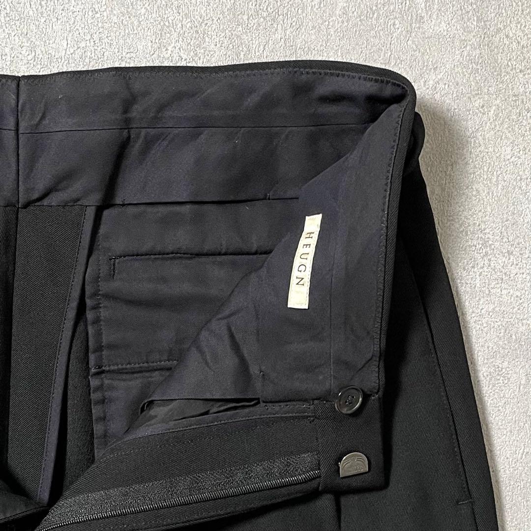パンツ HEUGN Geoge 2pleated Woolgaba Black 2