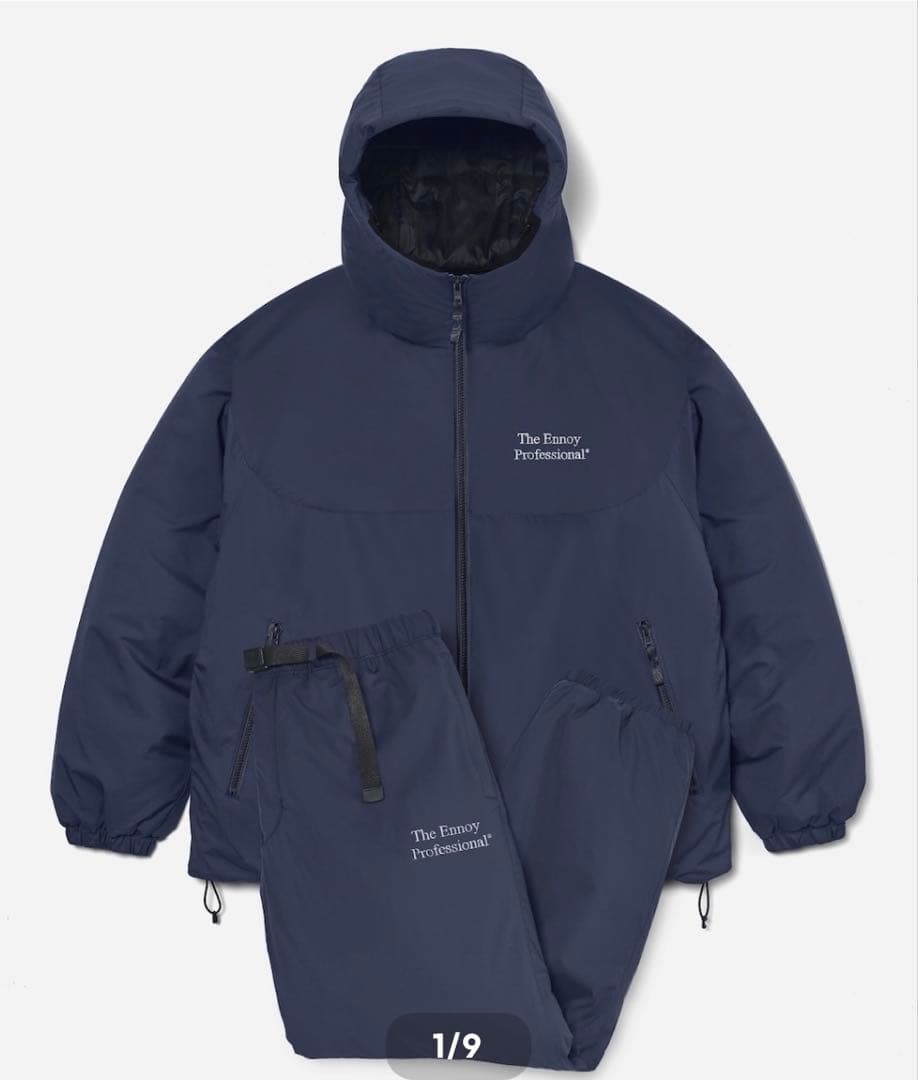 ENNOY PADDED NYLON SET UP NAVY サイズM