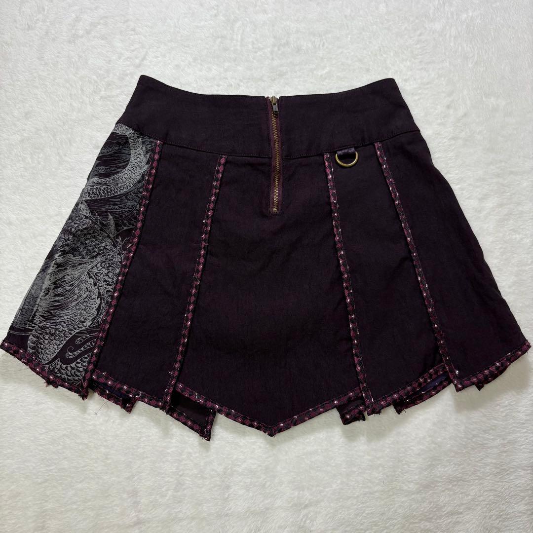 Ozz Croce ミニスカート　フレア　レイヤード　ティアード　ドラゴン