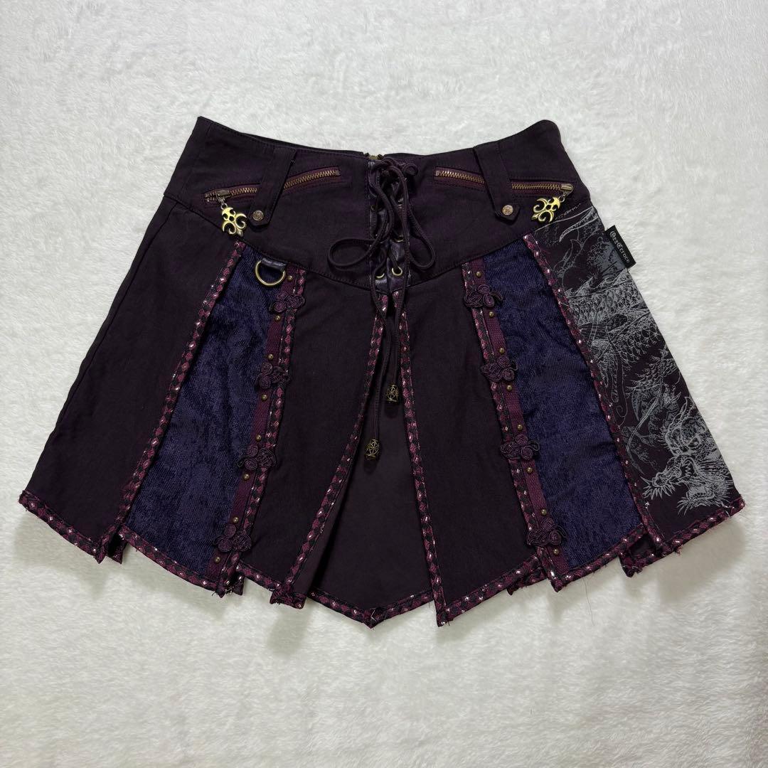 Ozz Croce ミニスカート　フレア　レイヤード　ティアード　ドラゴン