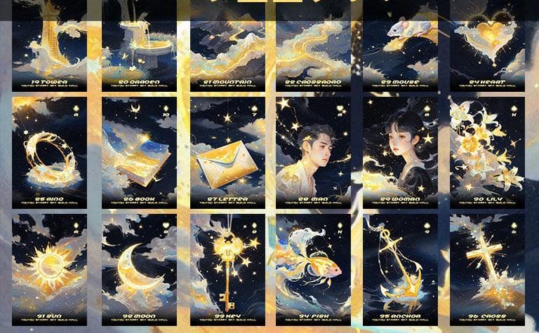 【正規品ルノルマンカード】海外インディーズ✨ケース付き✨美しい銀河の光のデッキ