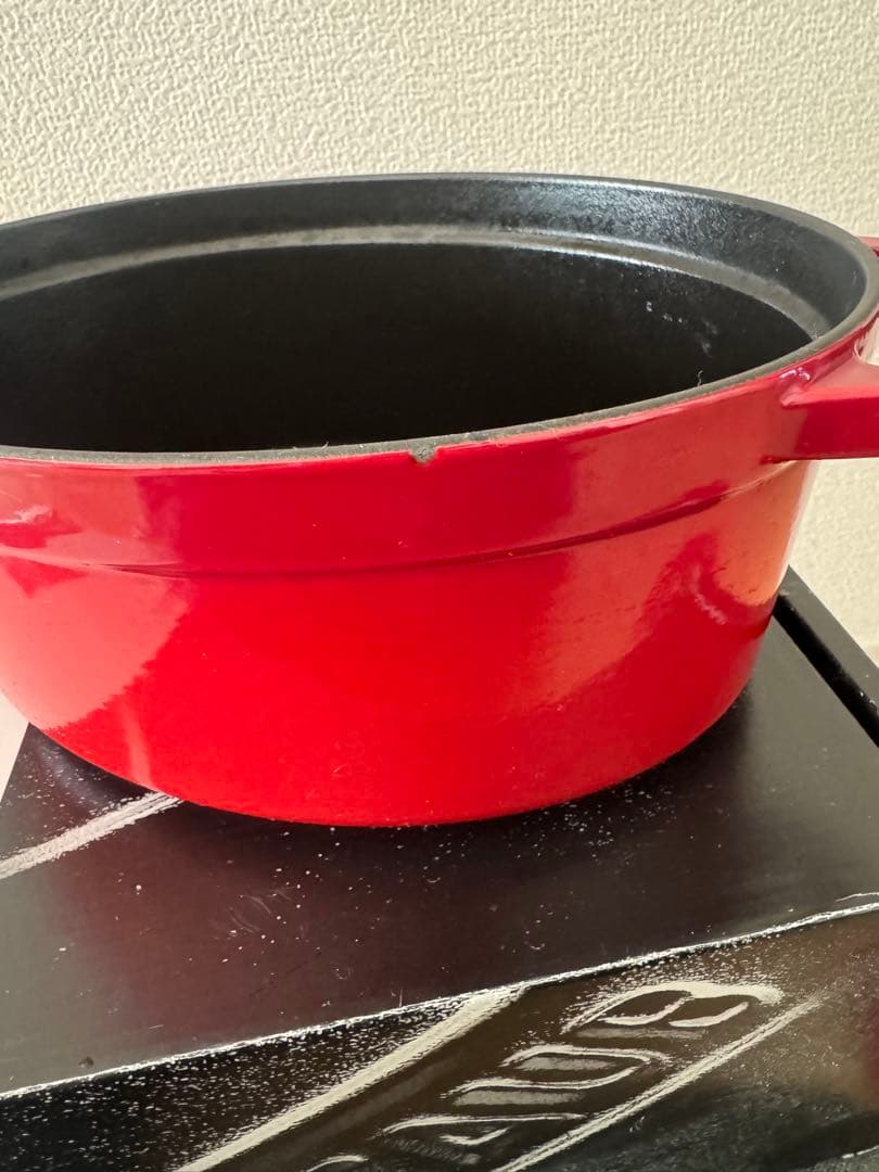 一度のみ使用★STAUB ラ・ココット オーバル 23cm チェリーレッド