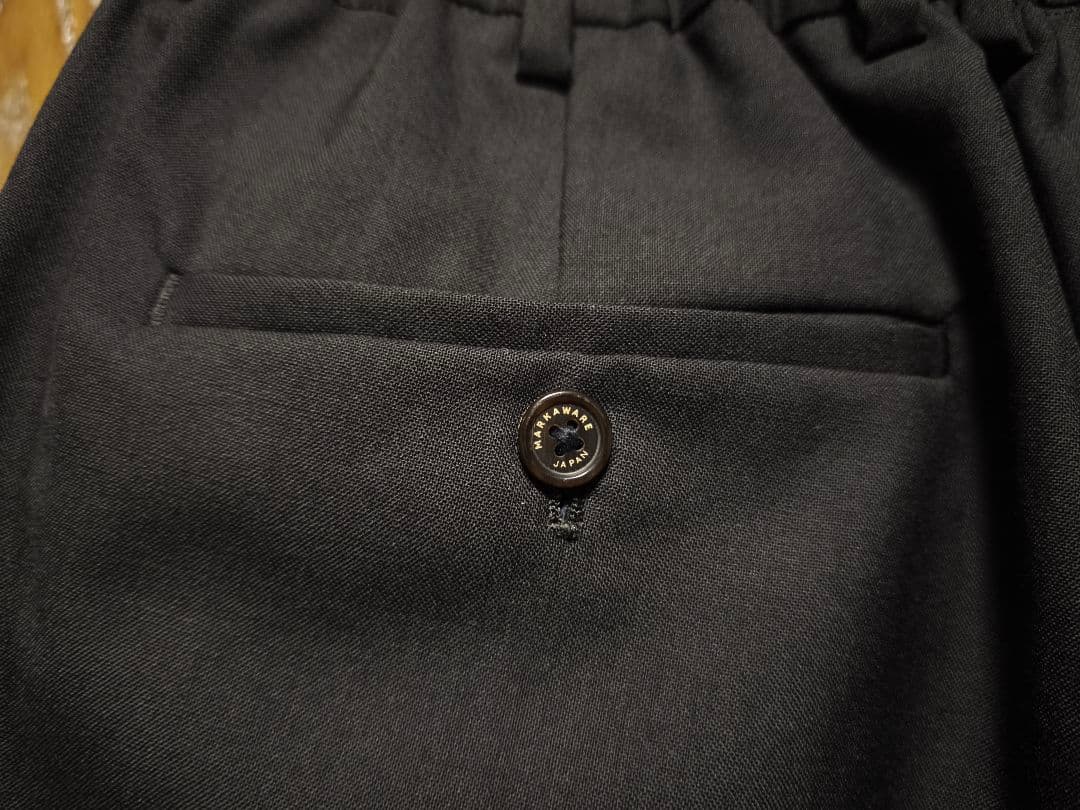 MARKAWARE ウールトロピカルペグトップパンツ　サイズ2　ブラック