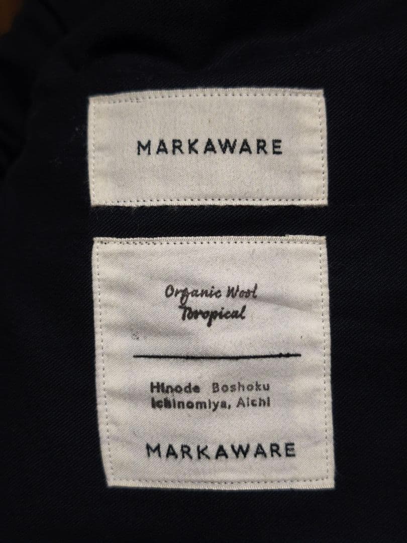 MARKAWARE ウールトロピカルペグトップパンツ　サイズ2　ブラック