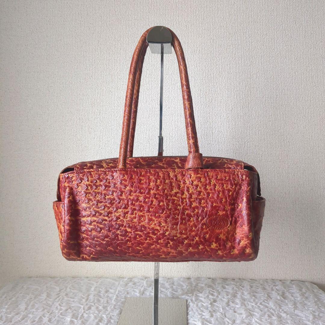 IBIZA/イビザ　希少✨️　オーストリッチ　特殊染め加工　バッグ