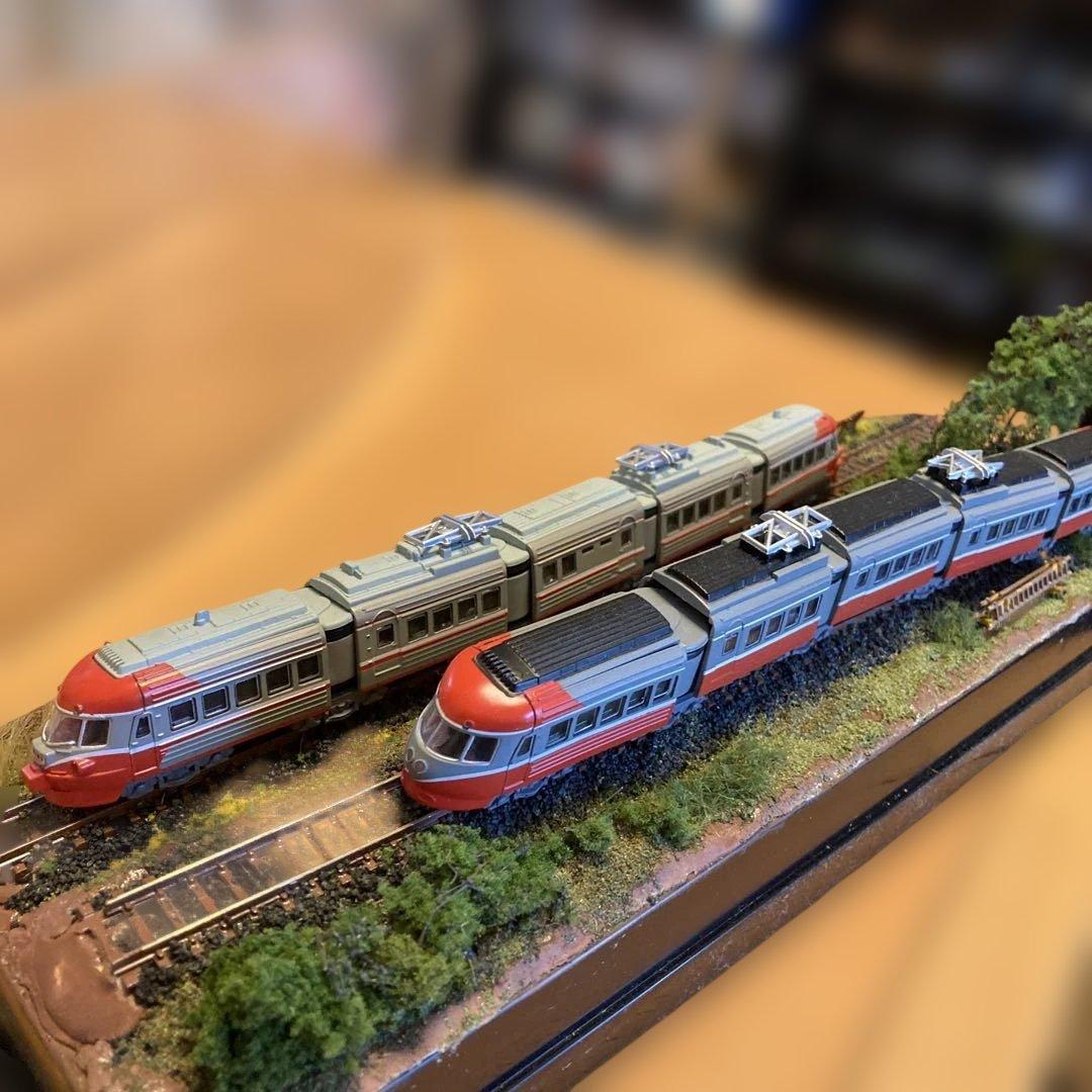 小田急ロマンスカー3000系Nゲージ鉄道模型 ジオラマ