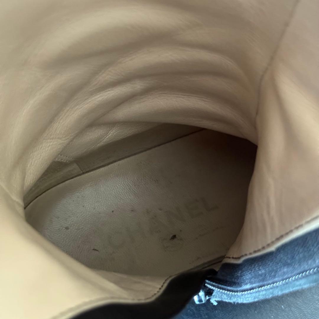 シャネル ロングブーツ ブラック ココマーク レザー 36 23cm