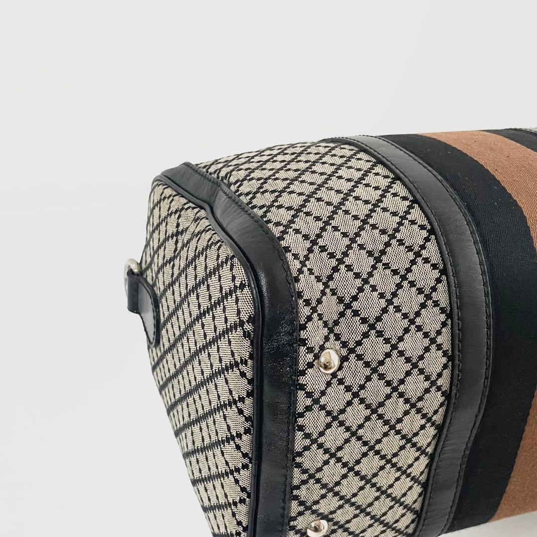 【美品】グッチ 2way ボストンバッグ ディアマンテ キャンバス×レザー