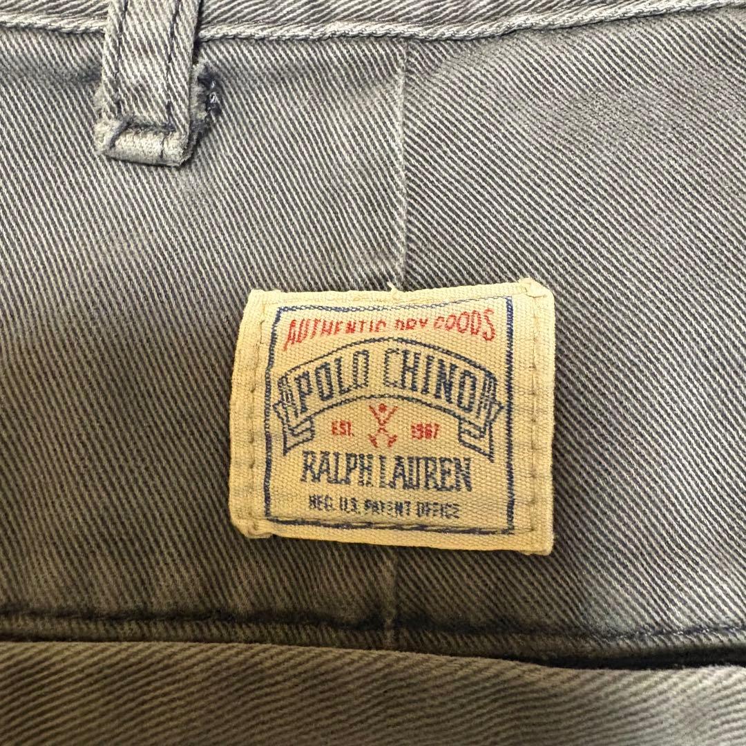 90s ポロバイラルフローレン　USA製 ポロチノ　チノパン　初期タグ　フェード