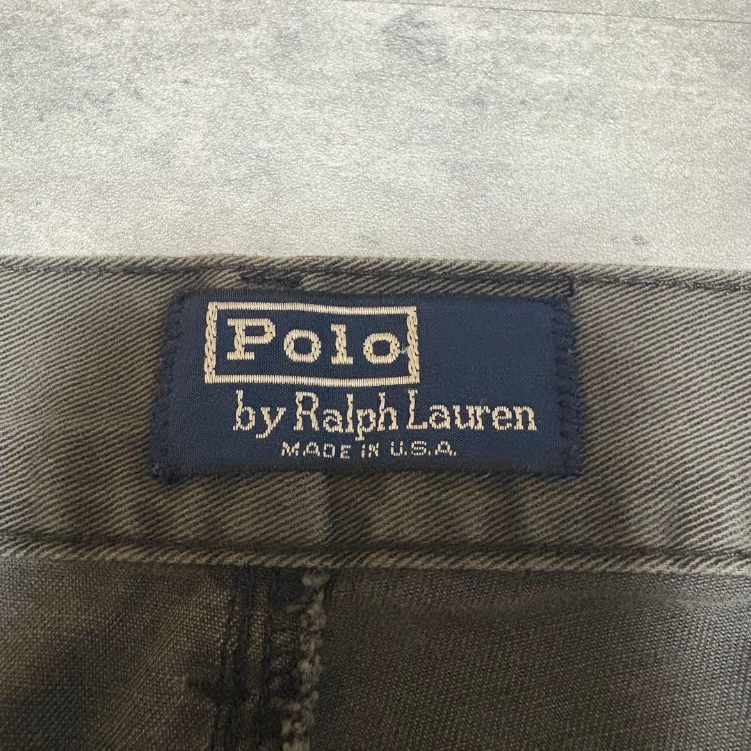 90s ポロバイラルフローレン　USA製 ポロチノ　チノパン　初期タグ　フェード
