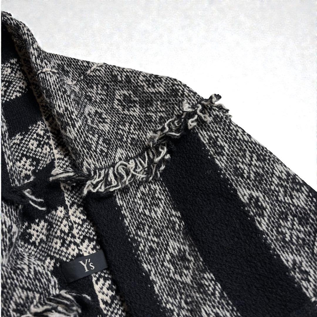 美品 Y's ヨウジヤマモト フリンジ 変形 ニット ベスト ポンチョ ストール