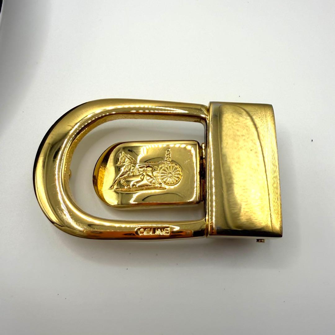 【美品】CELINE セリーヌ ベルト ゴールド金具 ブラウン