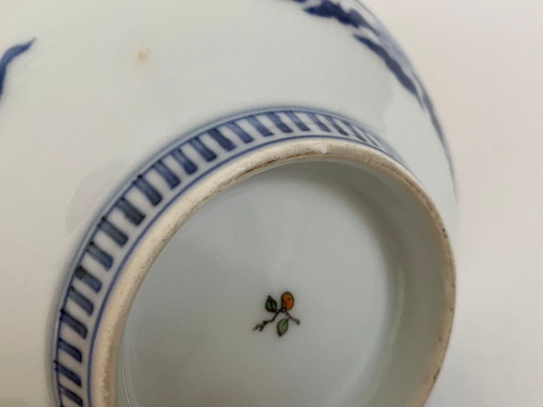 骨董　アンティーク　色絵紫陽花図　五寸皿　色鍋島　平戸　古平戸　ニュウあり