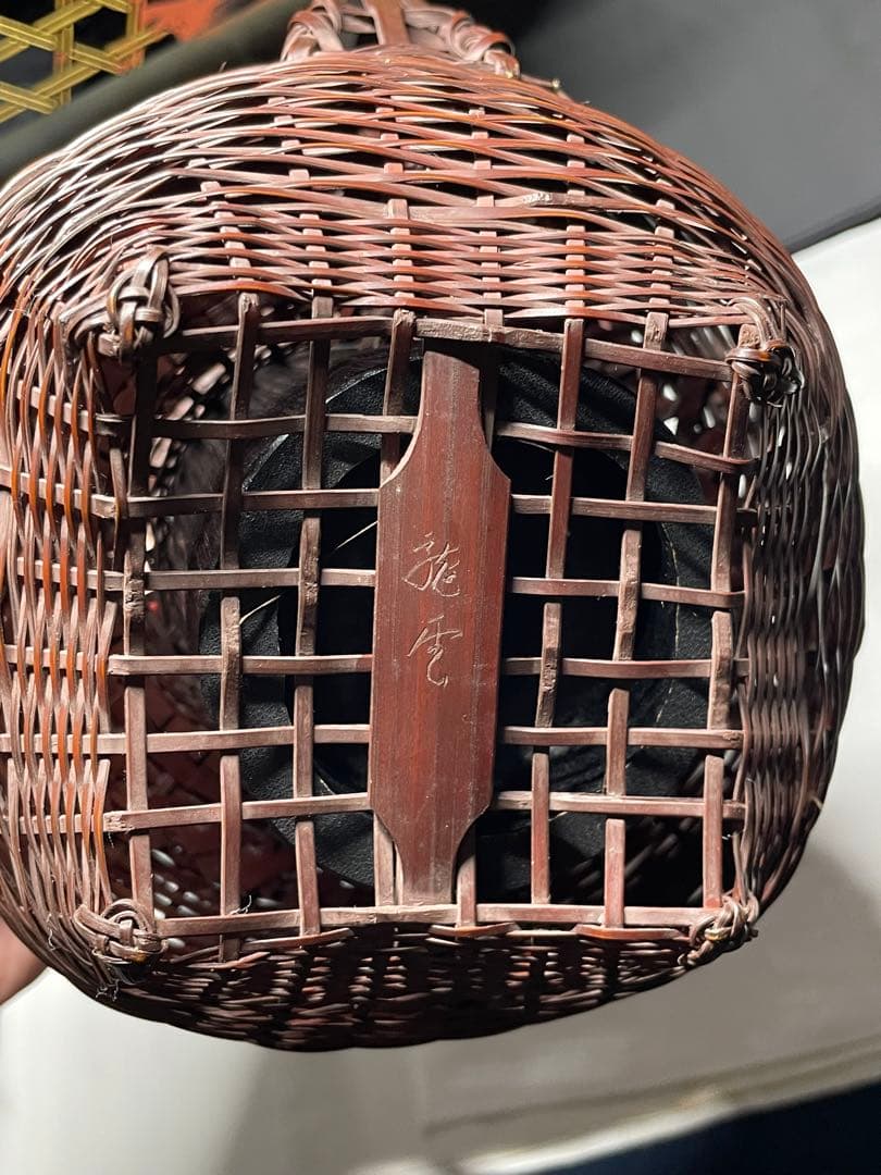 花籠。竹。美品。華道具、茶道具。舊家蔵出し。