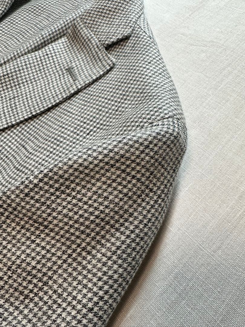 【美品】BOGLIOLI MILANOグレーハウンドトゥースリネンジャケット48