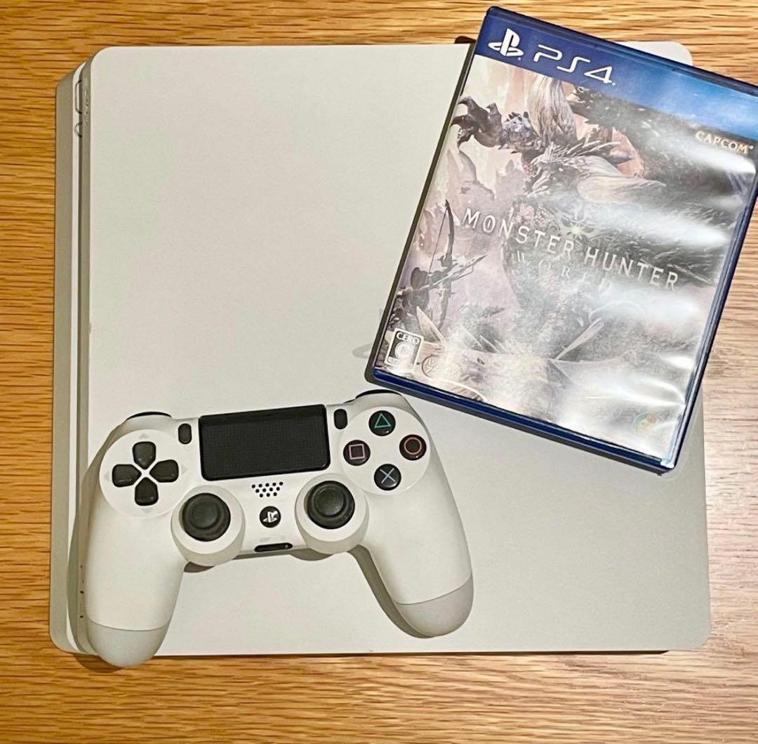 PS4 500GB ホワイト 本体 +モンスターハンター
