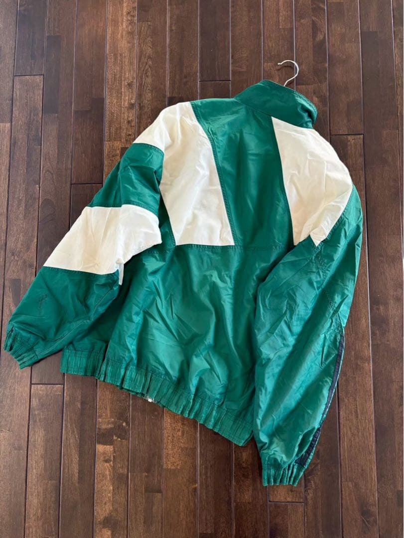 アディダス/入手困難 90s 国旗刺繍タグ ナイロン セットアップ 緑×白 L