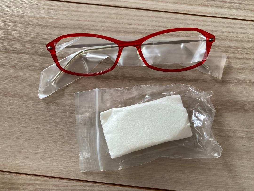 リンドバーグn.o.w 6513 メガネ 赤クリアC12/10 おまけケース付き