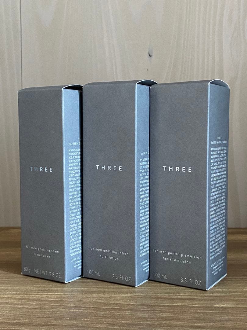 【新品未使用】THREE フォーメン ジェントリング 洗顔料・化粧水・乳液セット