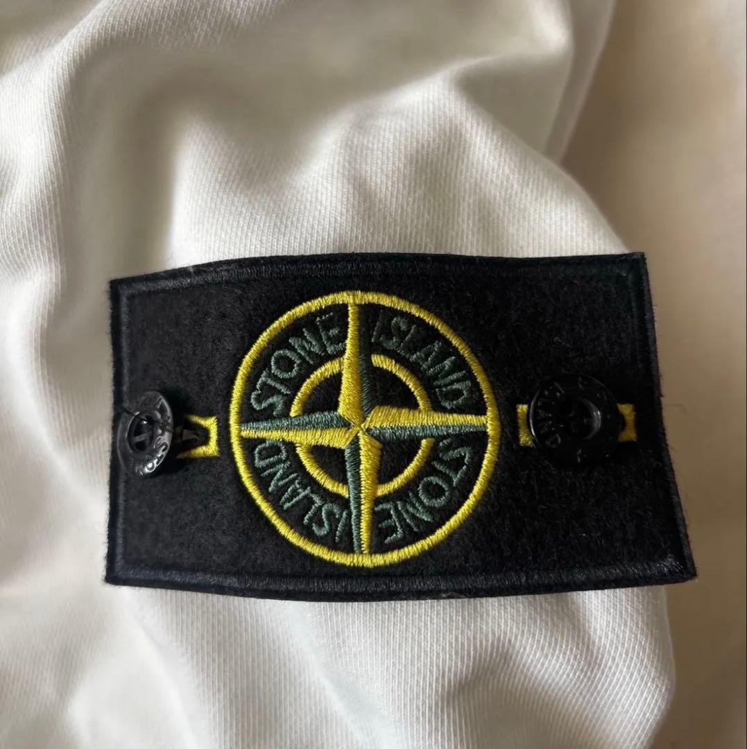 ストーンアイランド ホワイト クルーネック スウェット トレーナー