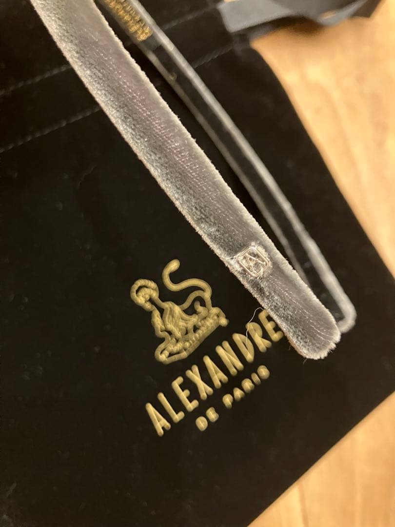 ALEXANDRE DE PARIS ベロア　グレー　カチューシャ