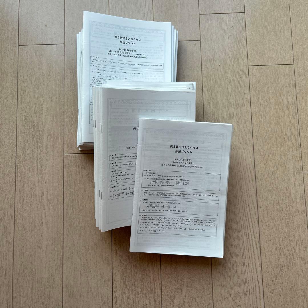 鉄緑会　高3数学SA6クラス 解説プリント　全37回
