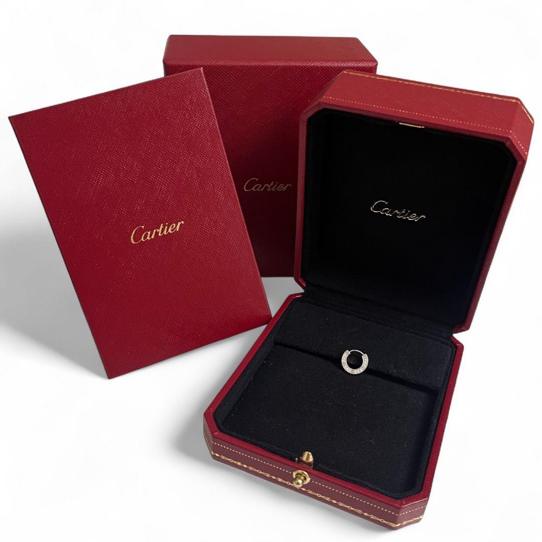 カルティエ ラブシングル ダイヤモンド ホワイトゴールド イヤリング ピアス