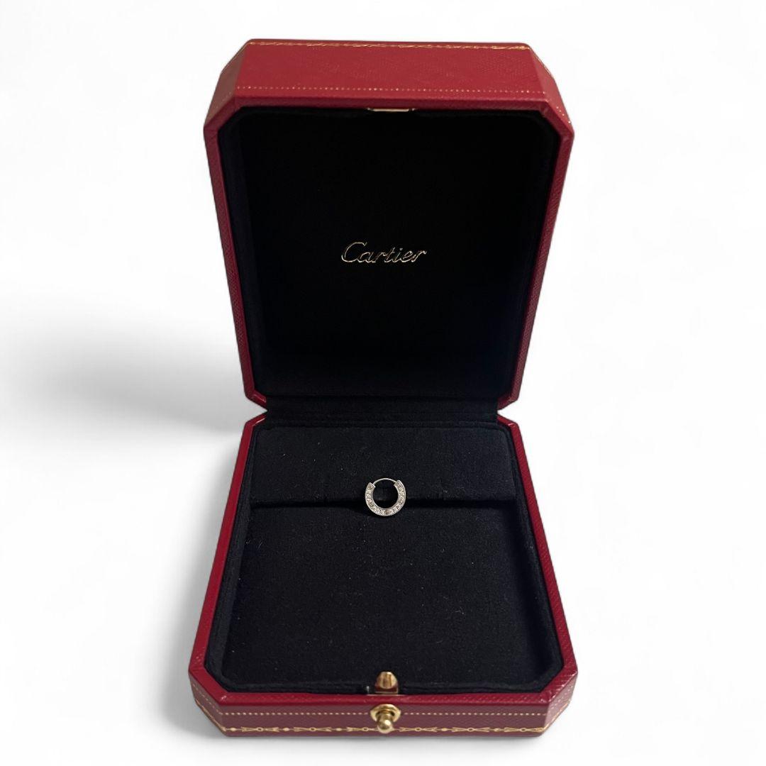 カルティエ ラブシングル ダイヤモンド ホワイトゴールド イヤリング ピアス