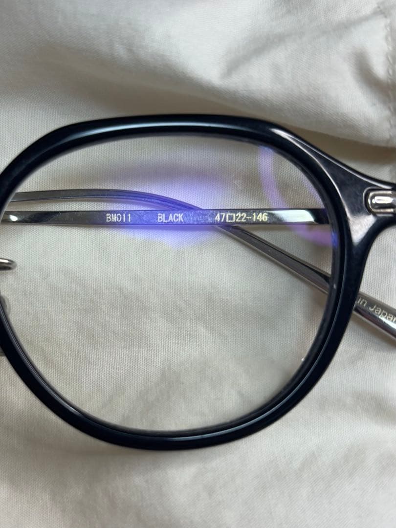 美品✨ブラン度入りメガネ BM011 黒日本製 ユニセックス ケース付き送料込み