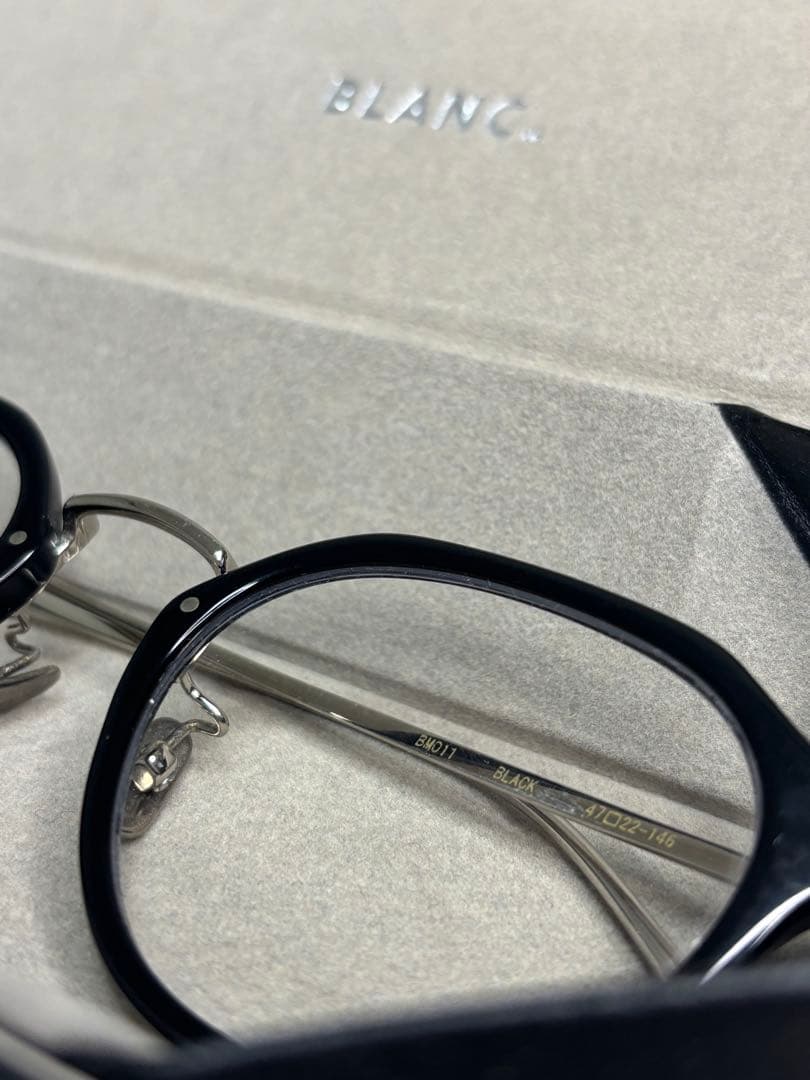 美品✨ブラン度入りメガネ BM011 黒日本製 ユニセックス ケース付き送料込み