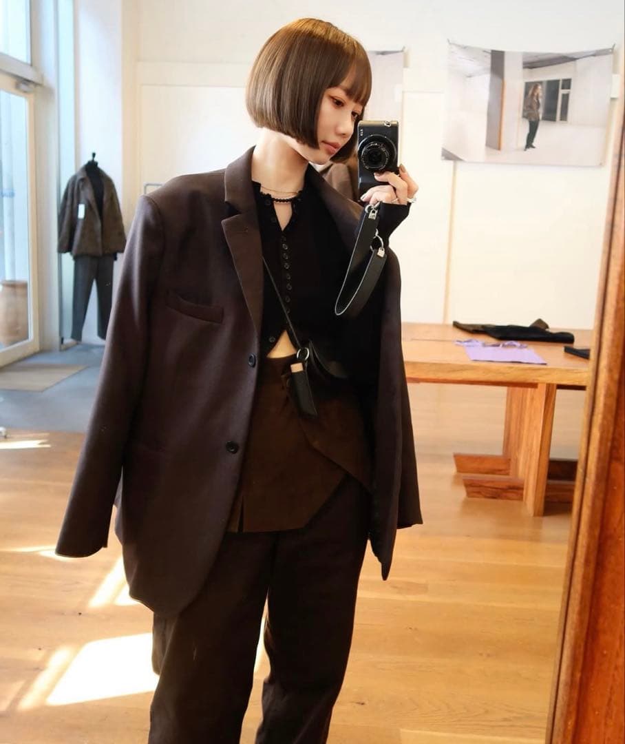 ラポドゥジェム2way eco suede bustier brown